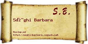 Sághi Barbara névjegykártya